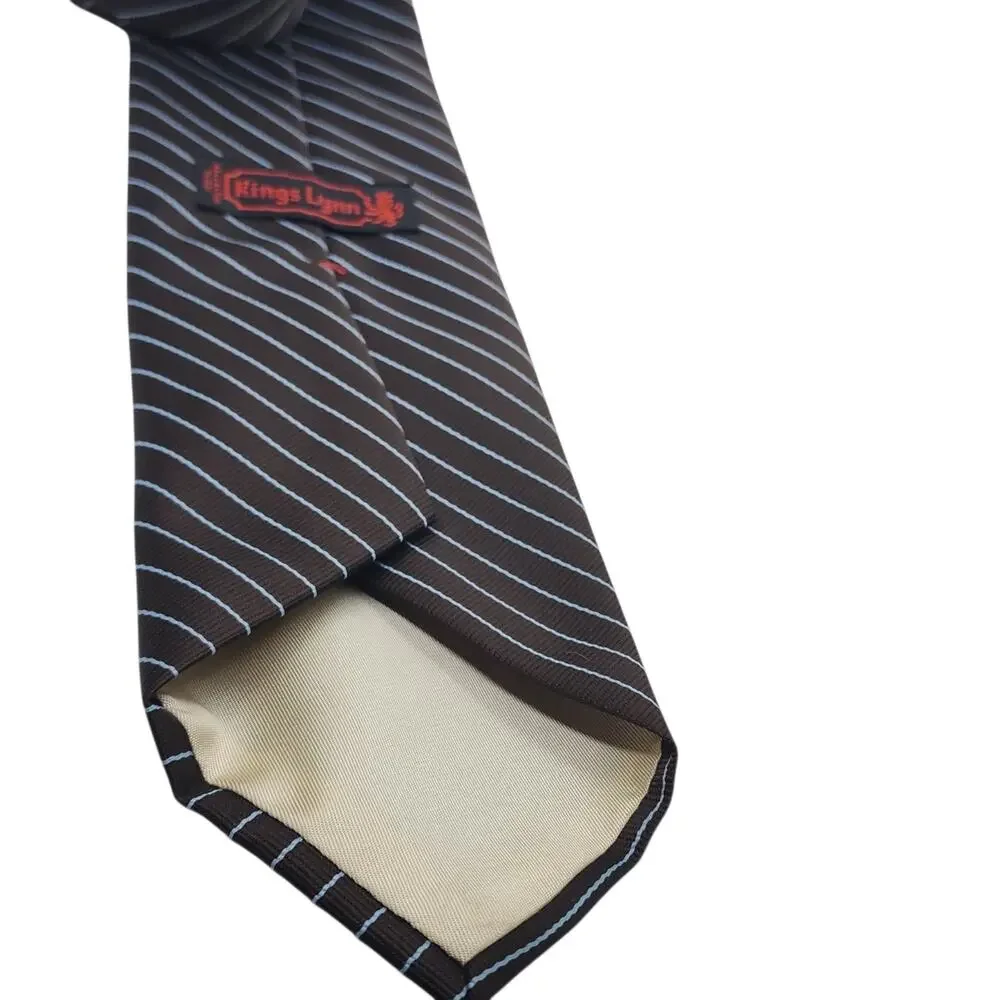 Vintage Men's Tie Brown Striped Classic Necktie England NOS NWT Kings Lynn